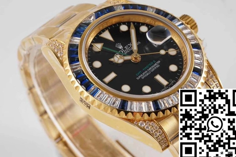 II Factory Diamond White SAru Rolex Master 116758 ROF GMT Blue 0412